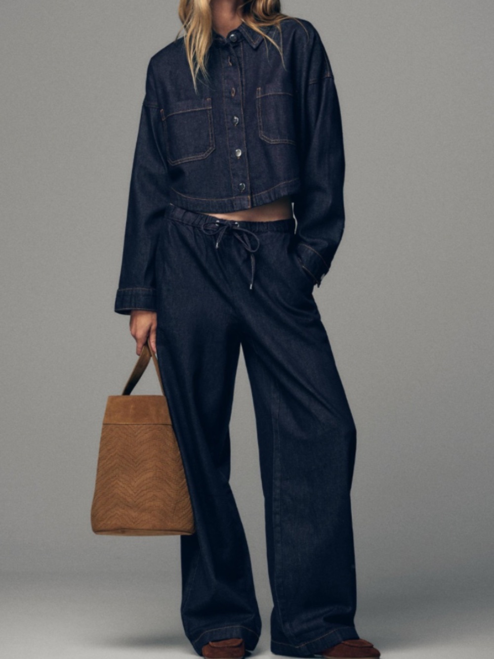 Zara Z1975 Jogger Wide Leg Jeans